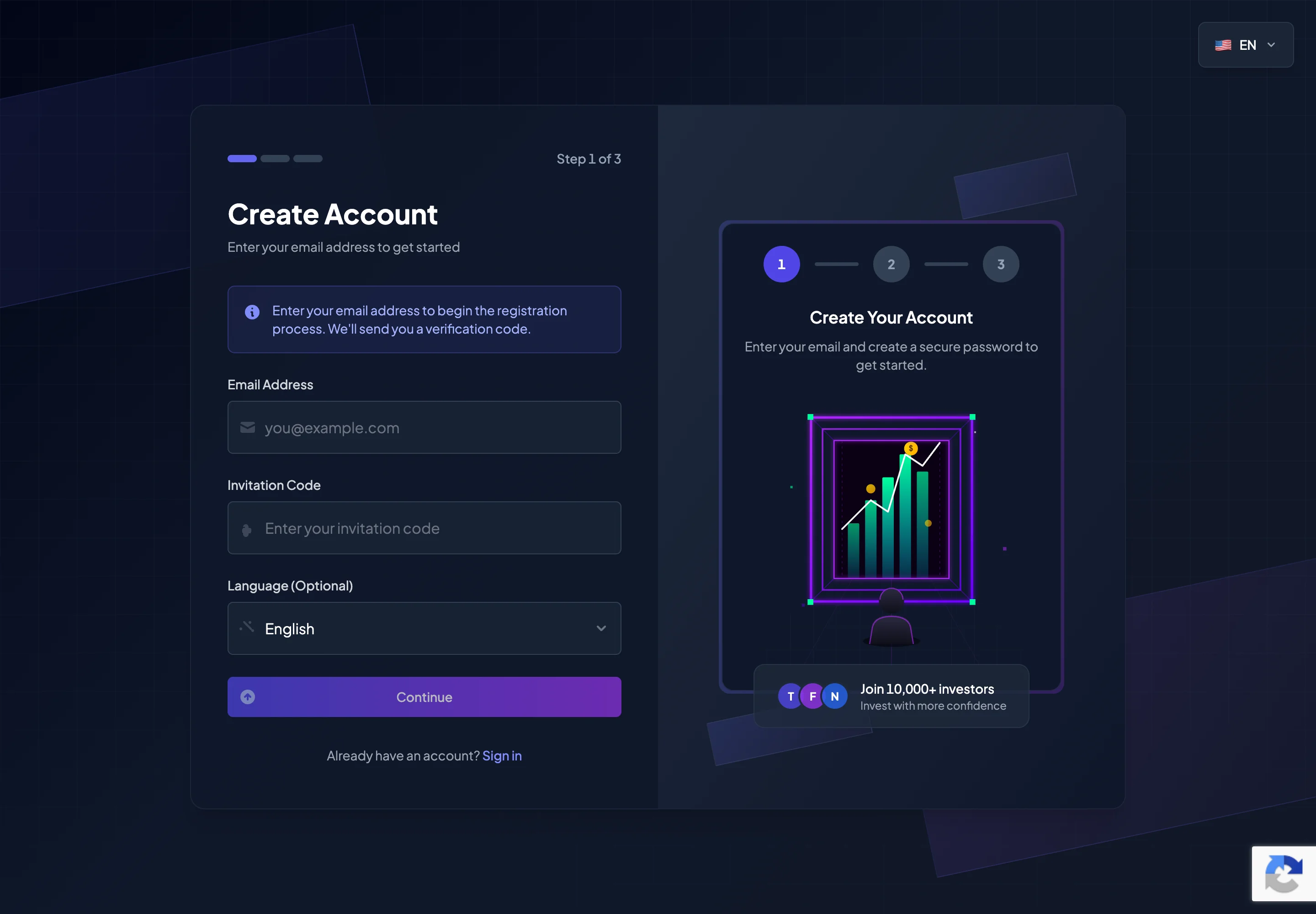 Create a BrokerIG account with an Invitation Code