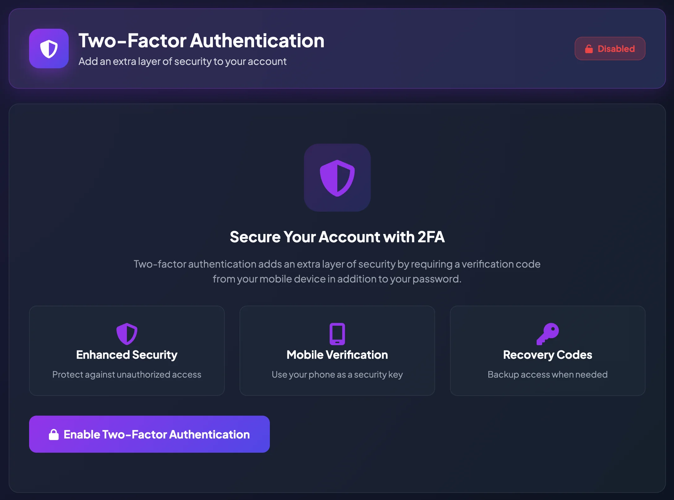 BrokerIG Two-Factor Authentication screen